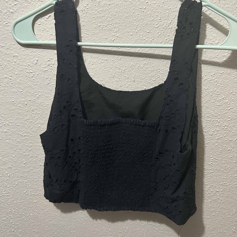 Belle Sky Black Crop Top